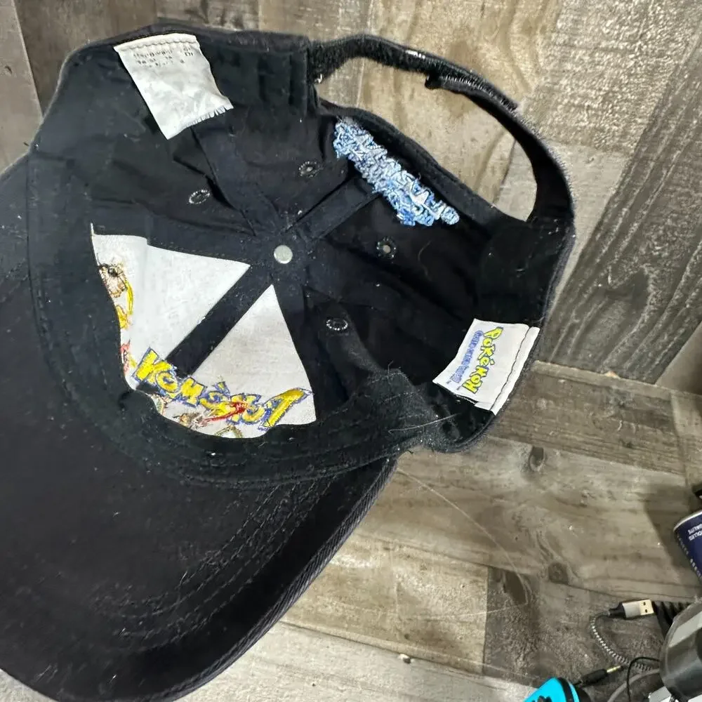 Rare Vintage Pokemon‎ Hat 00's Charizard Charmander Youth Cap Strapback Black